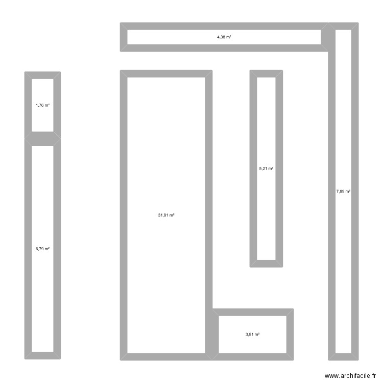 Plomberie. Plan de 7 pièces et 62 m2