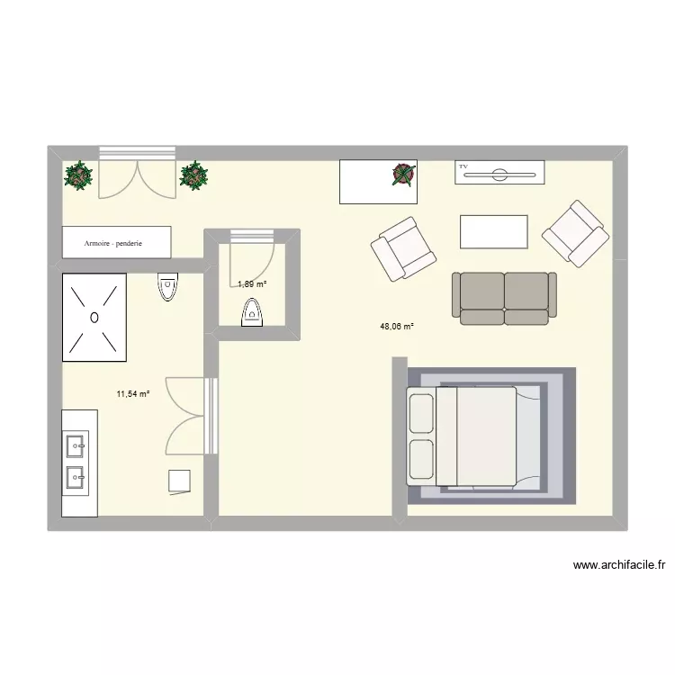 chambre junior suite. Plan de 3 Pièces et 61 m² chambre junior suite. Plan de 3 Pièces et 61 m²