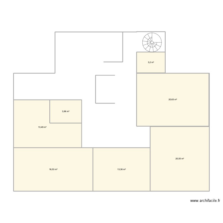 cab. Plan de 7 pièces et 94 m2