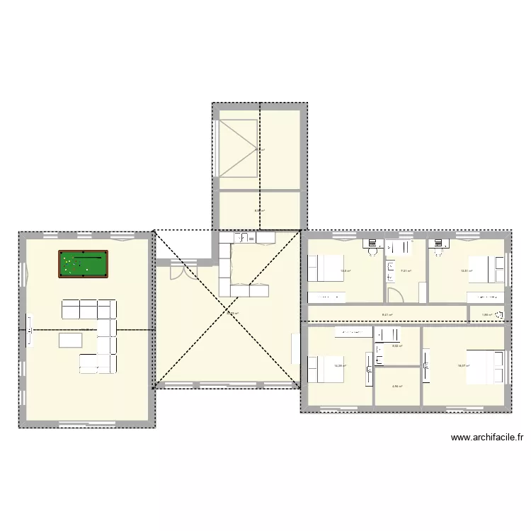 maison 2. Plan de 13 pièces et 229 m²