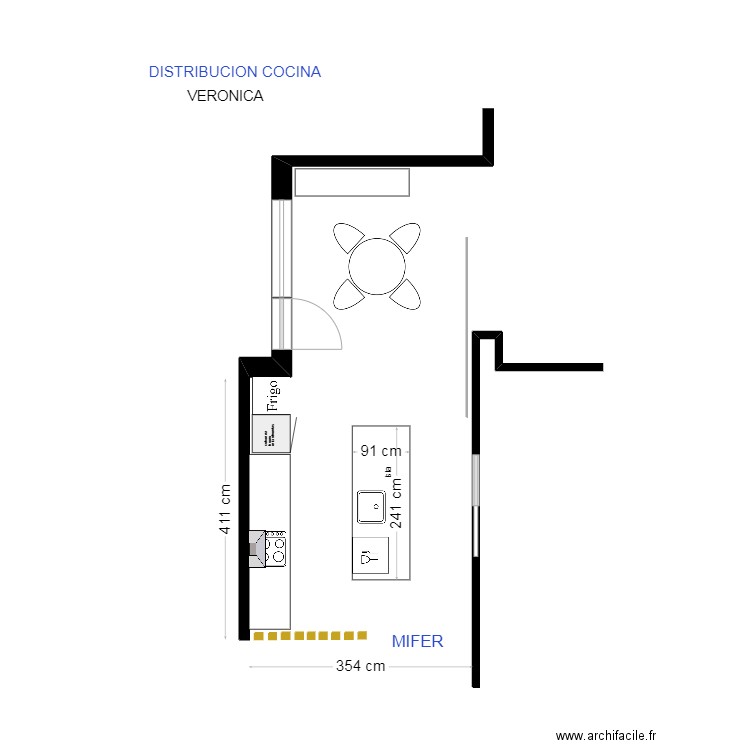 DISTRIBUCION COCINA VERONICA. Plan de 0 pièce et 0 m2