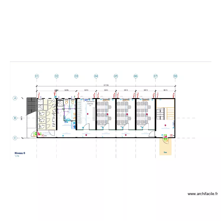 Tec Niveau 0. Plan de 6  et 5 m²