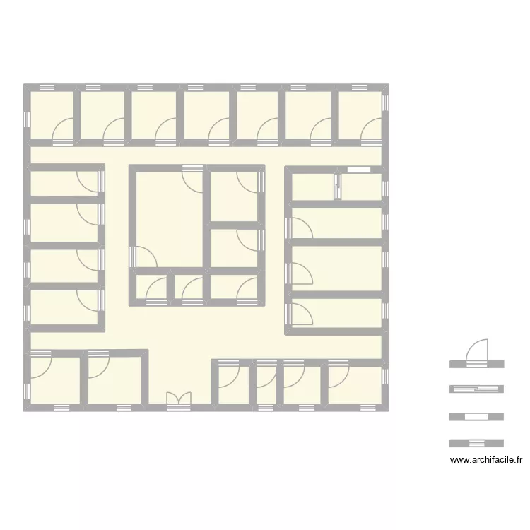 Lor&eacute;n&eacute;a h&ocirc;pital. Plan de 28  et 153 m²