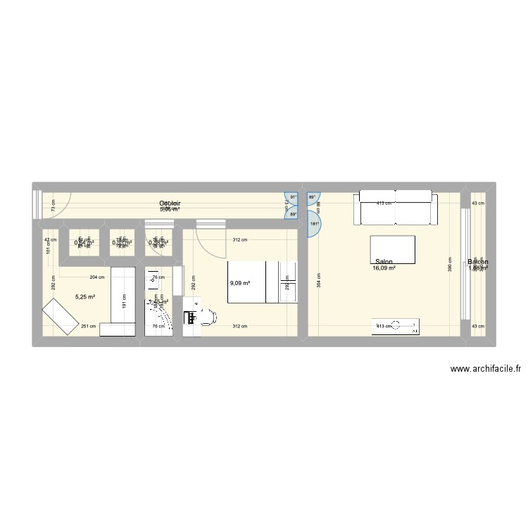 APPARTEMENT. Plan de 9 pièces et 40 m2