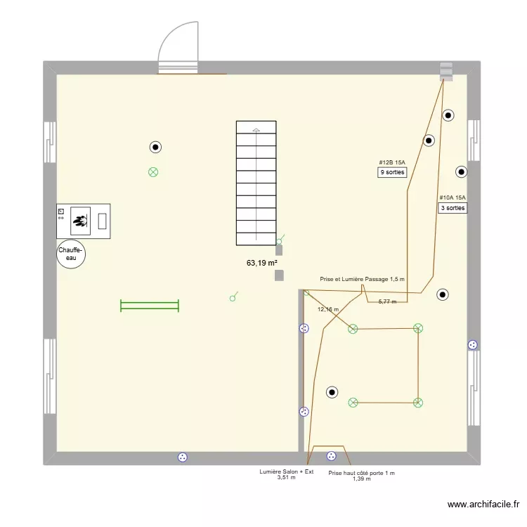 Sous sol-10 et 12 15A. Plan de 1 Pièce et 63 m² Sous sol-10 et 12 15A. Plan de 1 Pièce et 63 m²