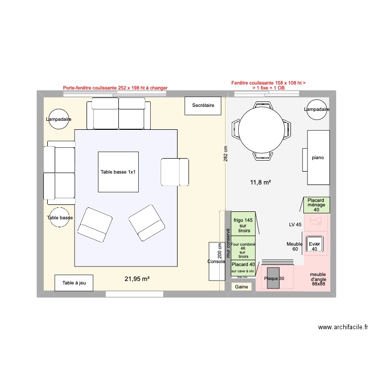 solution 1ter. Plan de 3 pièces et 34 m2