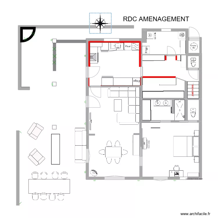 RdC AMENAGEMENT grande cuisine AIDA . Plan de 