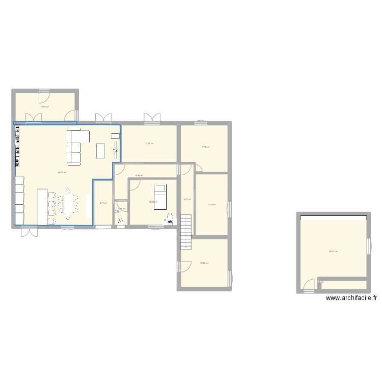 Maison Castillonnes. Plan de 12 pièces et 164 m2