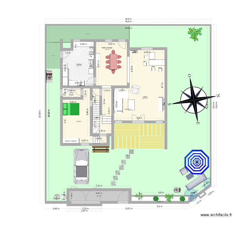 Cocoteraie 5bis. Plan de 20 pièces et 568 m2