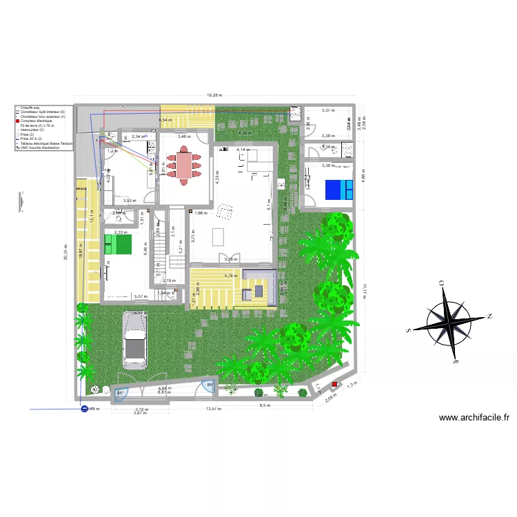 Cocoteraie 5bis. Plan de 21 pièces et 231 m² Cocoteraie 5bis. Plan de 21 pièces et 231 m²