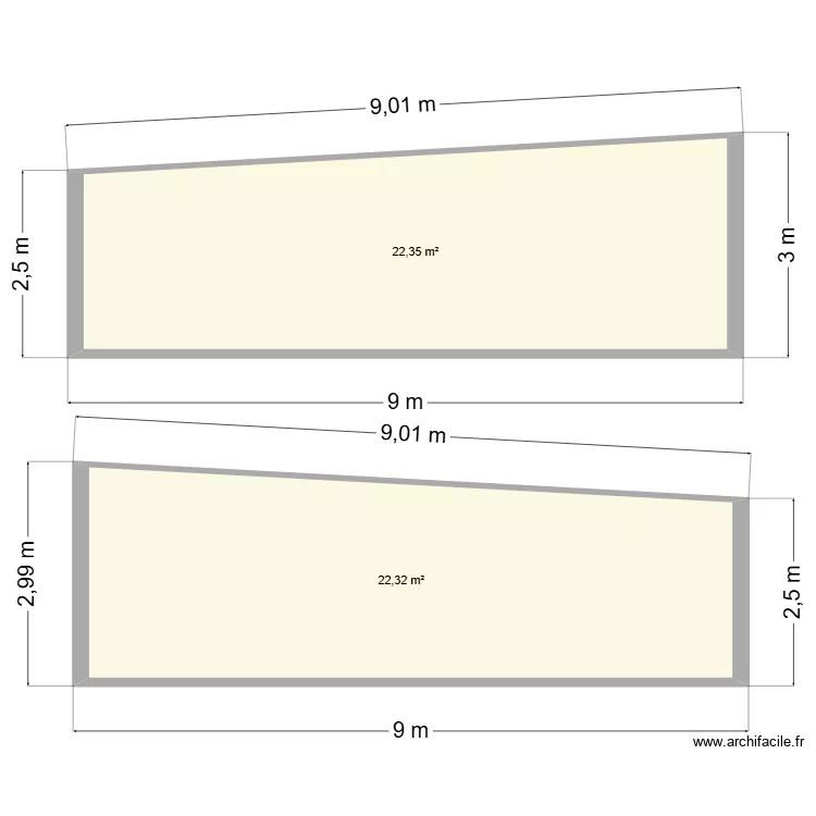 plan de coupe atelier. Plan de 2 et 45 m² plan de coupe atelier. Plan de 2 et 45 m²