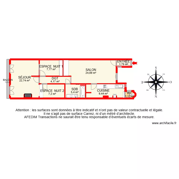 BI 32677 -. Plan de 17 pièces et 116 m²