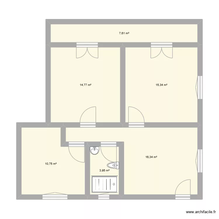 cabinet. Plan de 6 Pièces et 69 m²