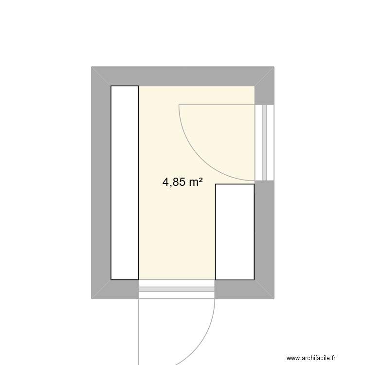 back off bar. Plan de 1 pièce et 5 m2