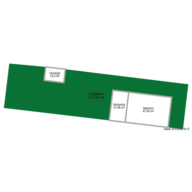 Cadastre 60 Saint Louis Le May. Plan de 3 pièces et 135 m2