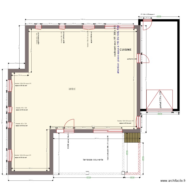 plan metré maçon original 2. Plan de 1 pièce et 145 m2