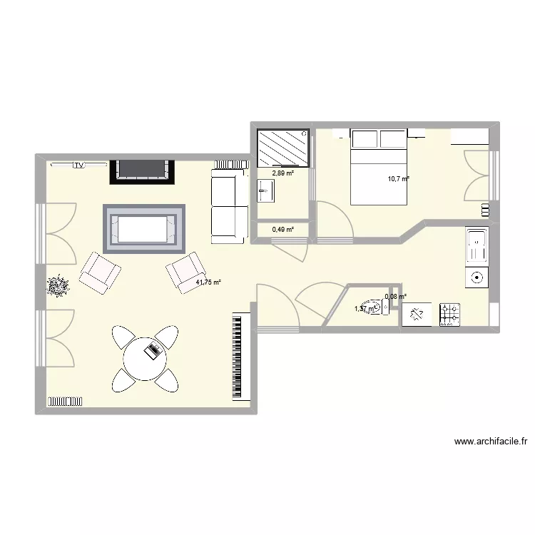 4.7. Plan de 6  et 57 m²
