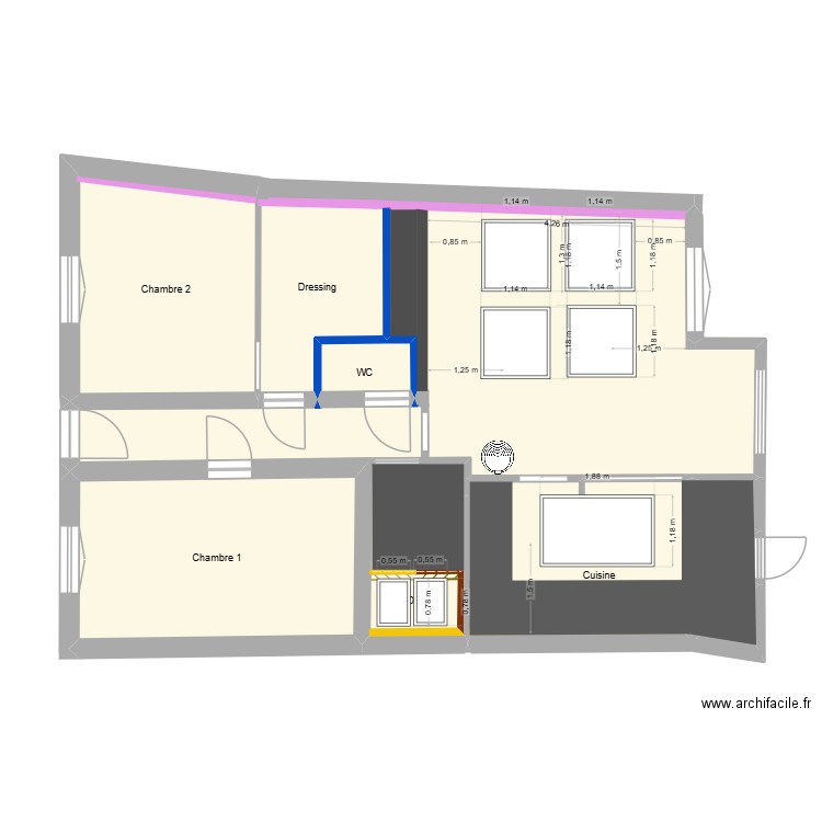 Last Plan VF plafond + velux version verrière *4 large. Plan de 15 pièces et 106 m2
