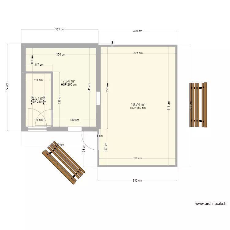 voli&egrave;re. Plan de 