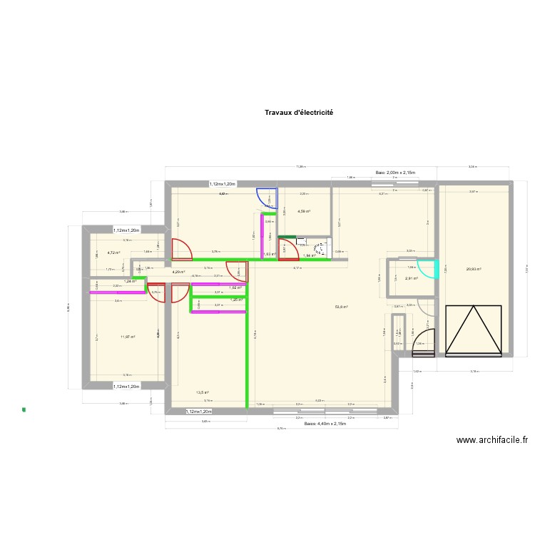 Maison plan électrique. Plan de 15 pièces et 277 m2