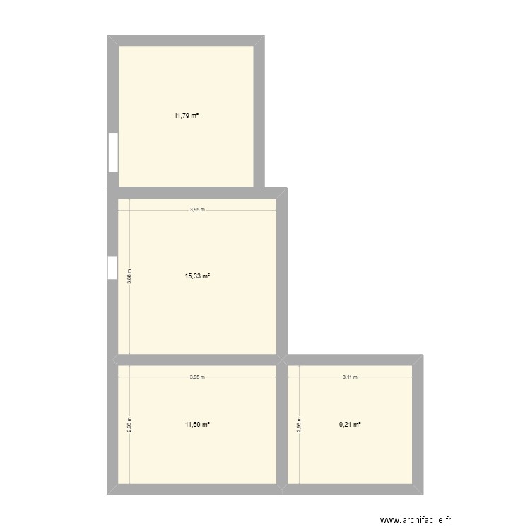 maison. Plan de 4 pièces et 48 m2