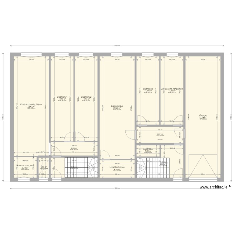 cOMPLET. Plan de 15 pièces et 172 m2