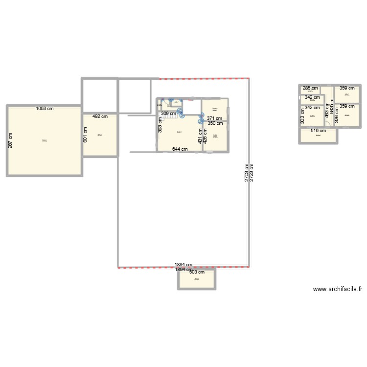 plan maison perso. Plan de 16 pièces et 271 m2