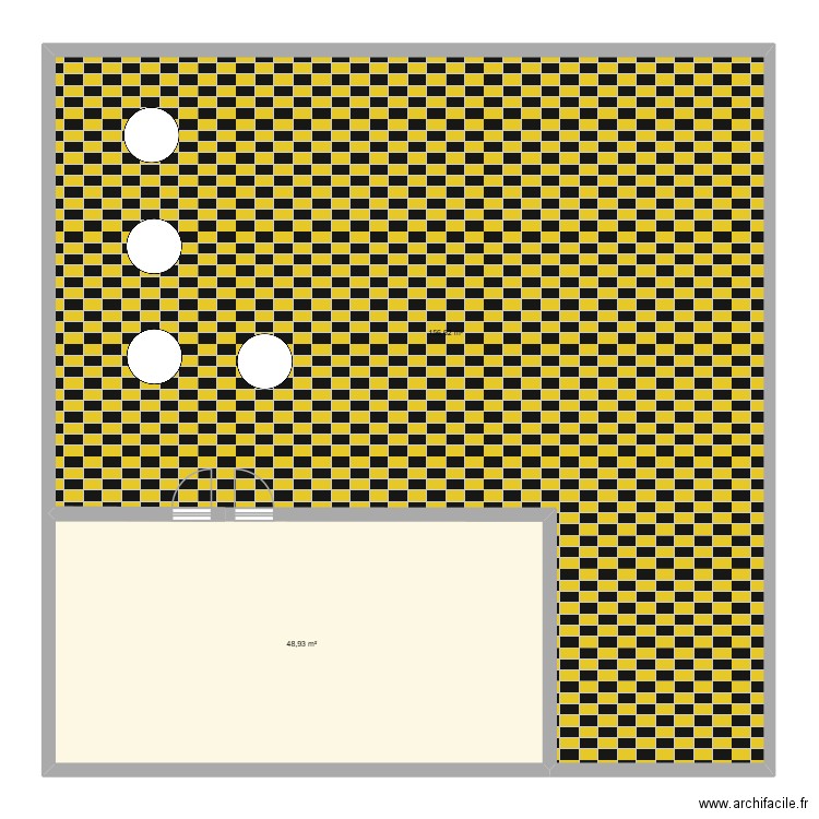 restau porsche. Plan de 2 pièces et 206 m2