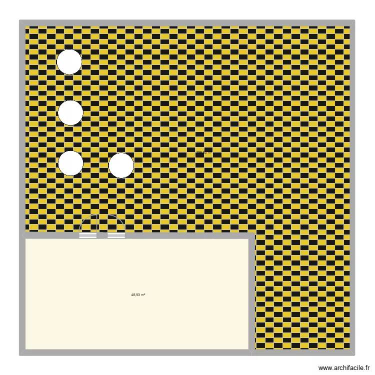 restau porsche. Plan de 2  et 206 m²
