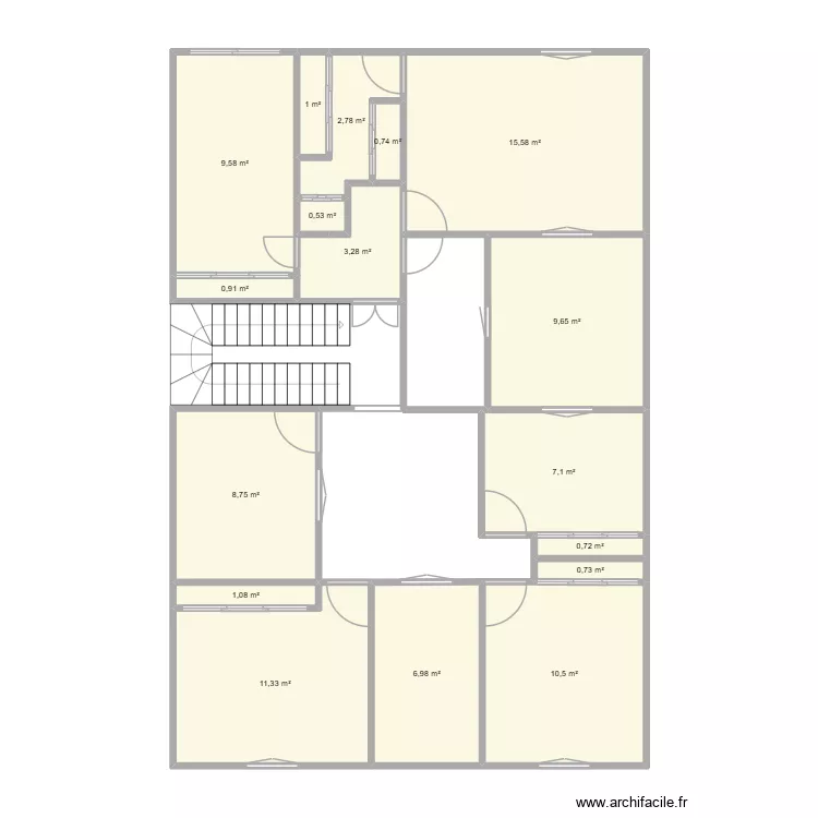 ma chambre2. Plan de 17  et 91 m²