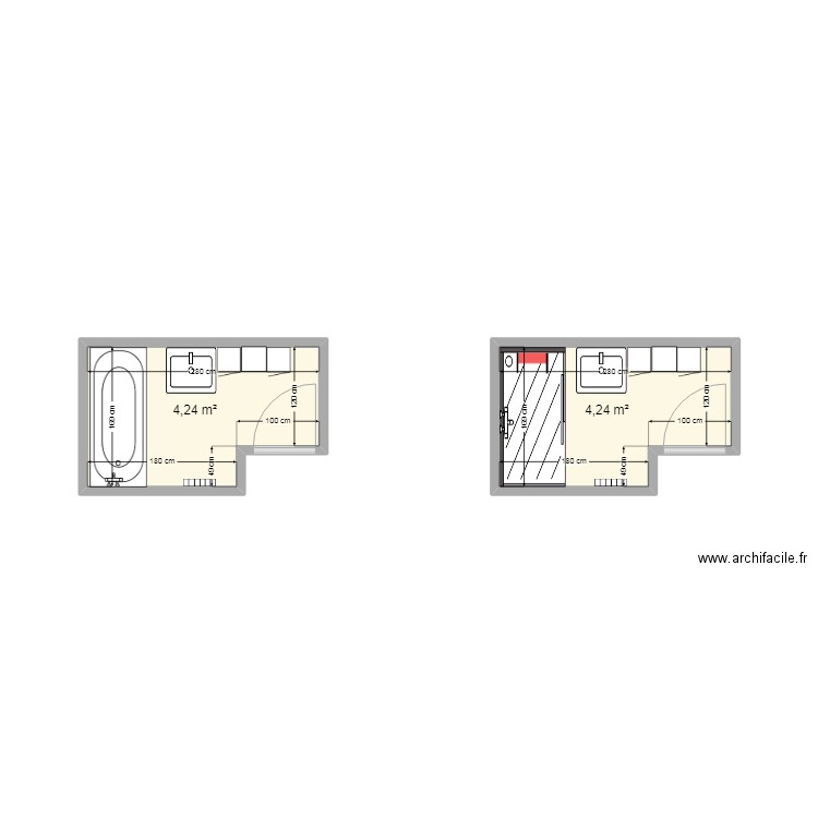 salle d'eau cheniat. Plan de 2 pièces et 8 m2