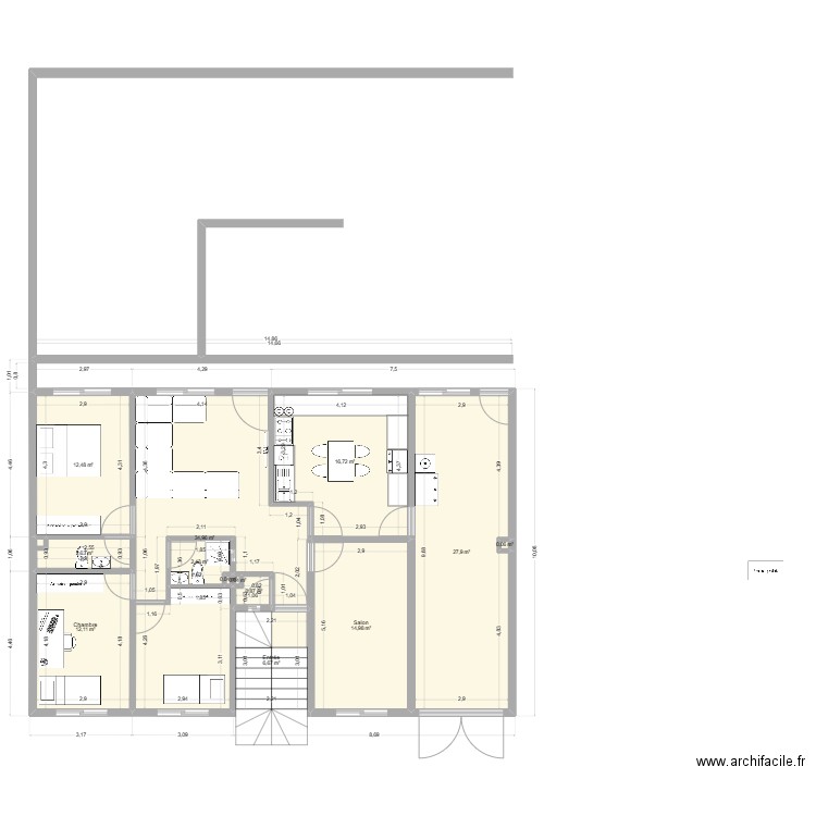maison ABM. Plan de 13 pièces et 132 m2