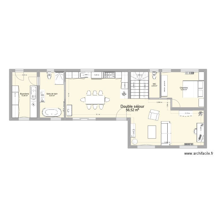 Maison meubler. Plan de 8 pièces et 141 m2