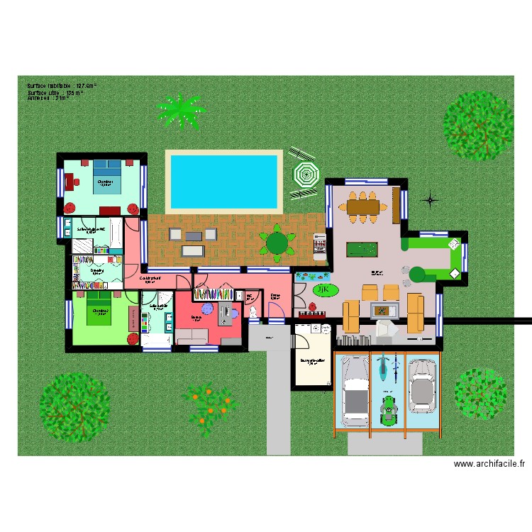 THEO II. Plan de 11 pièces et 135 m2