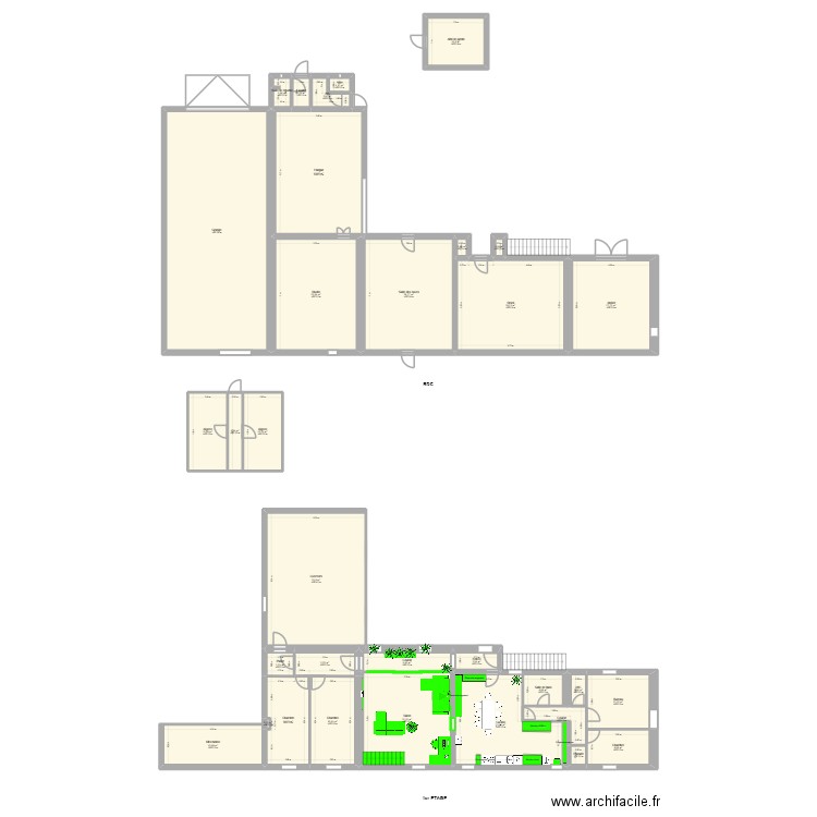 Le 750 - Plan aménagement 4. Plan de 33 pièces et 541 m2