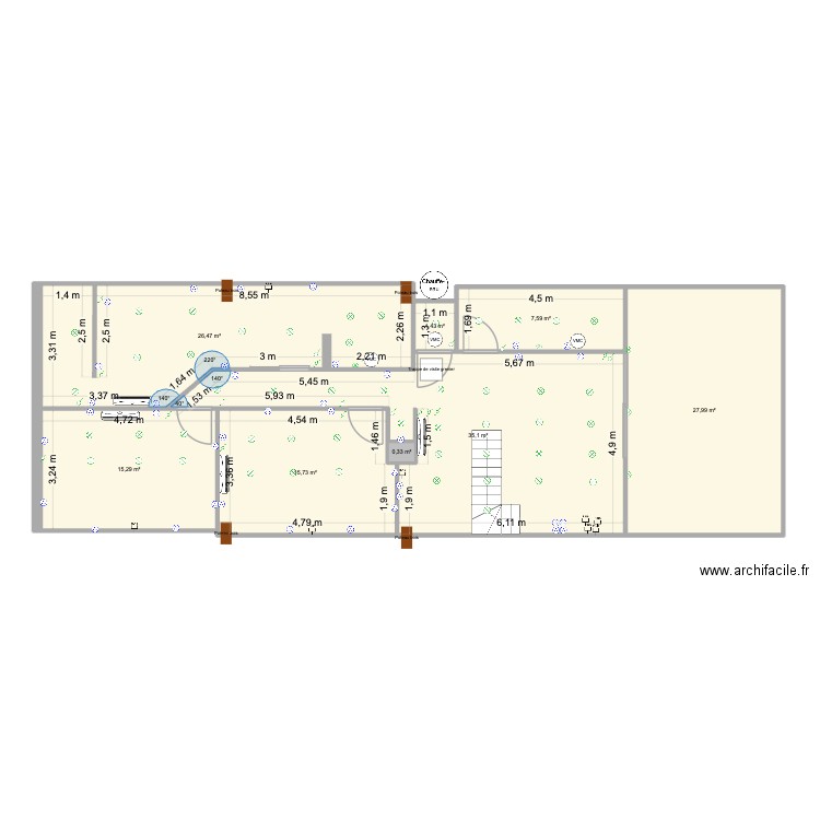 maison Antoine implantation final materiel. Plan de 8 pièces et 130 m2