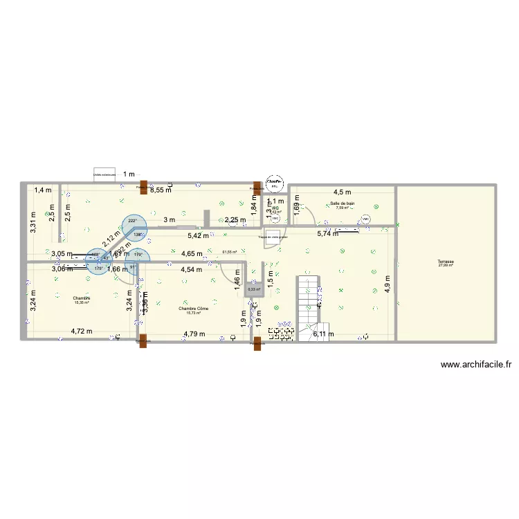 maison Antoine implantation final materiel. Plan de 7 pièces et 130 m² maison Antoine implantation final materiel. Plan de 7 pièces et 130 m²