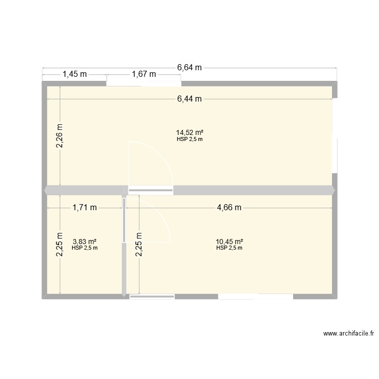 plan module et facades. Plan de 3 pièces et 29 m2
