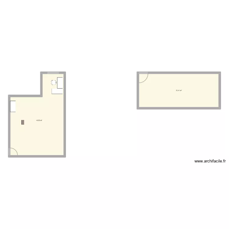 Maintenance manufacture et stock. Plan de 2  et 74 m²