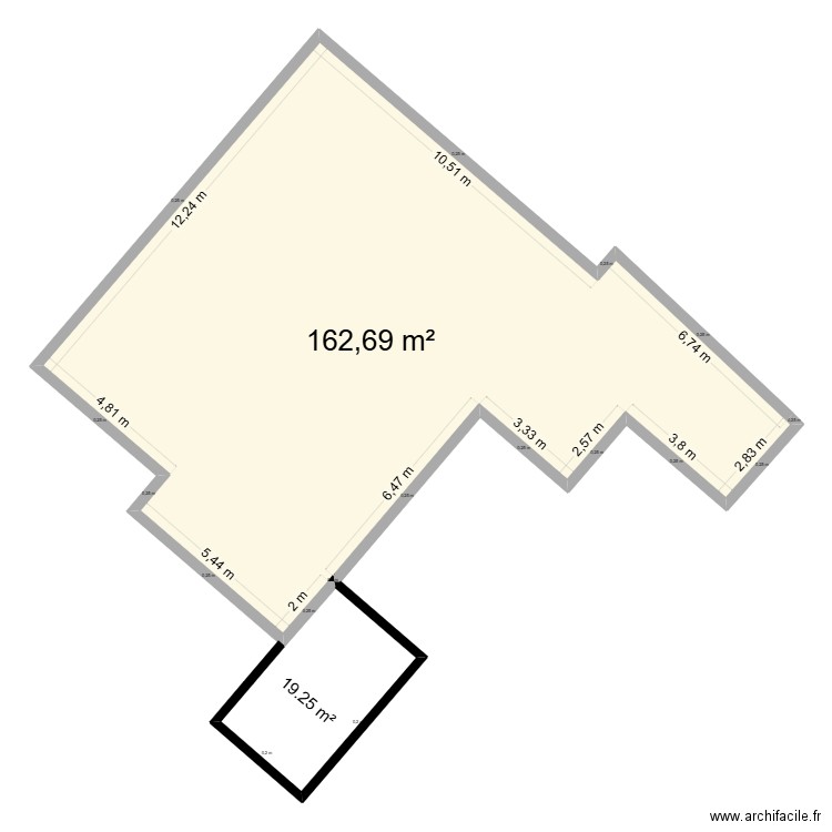 ArchiFacile PRO. Plan de 1 pièce et 163 m2