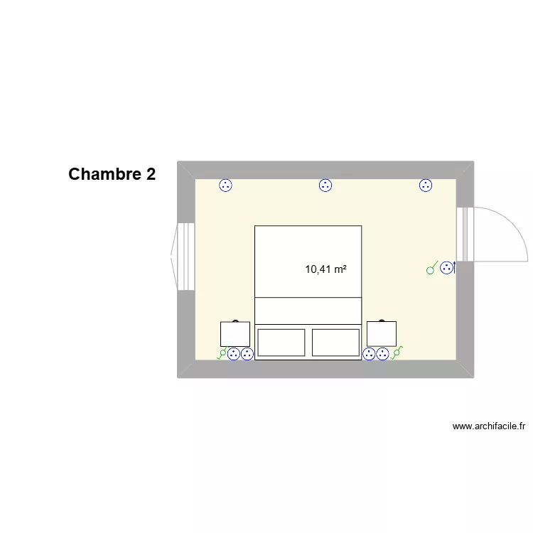 Chambre 2. Plan de 