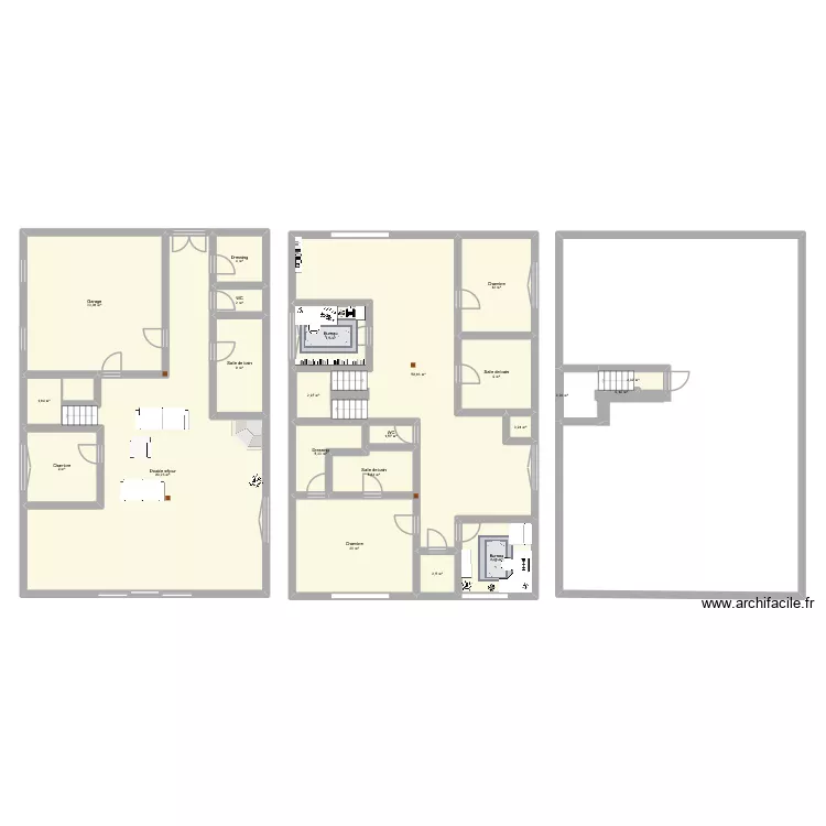 test1. Plan de 22  et 277 m²