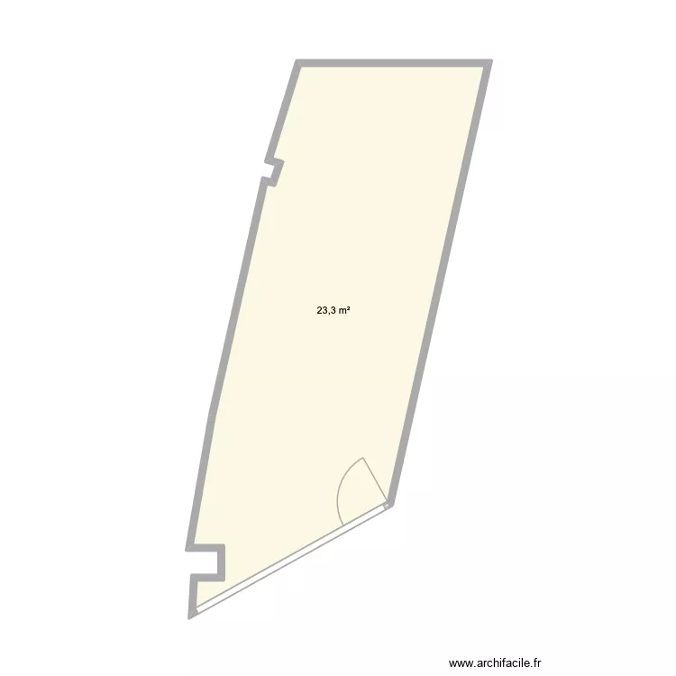 Salon coiffure 1. Plan de 1  et 23 m²