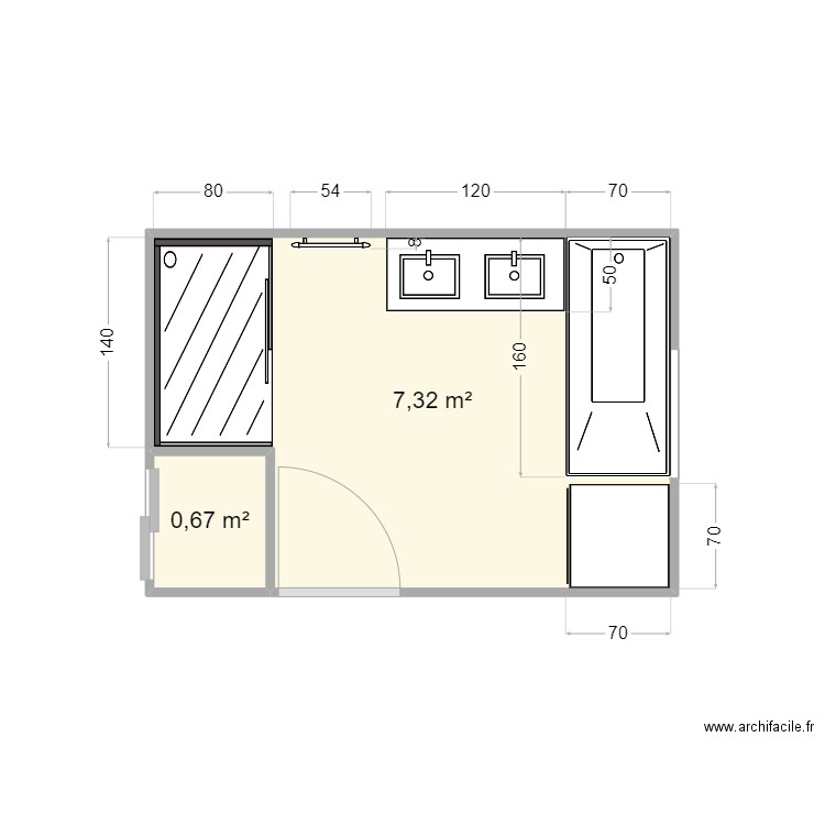Salle de bain rénovée 2. Plan de 0 pièce et 0 m2