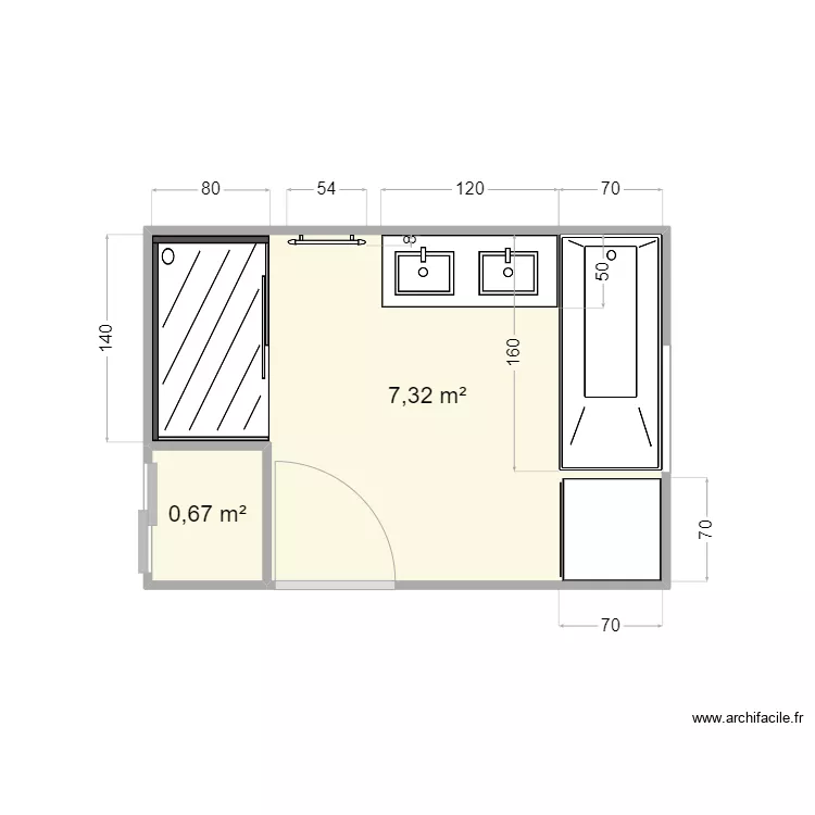 Salle de bain r&eacute;nov&eacute;e 2. Plan de 