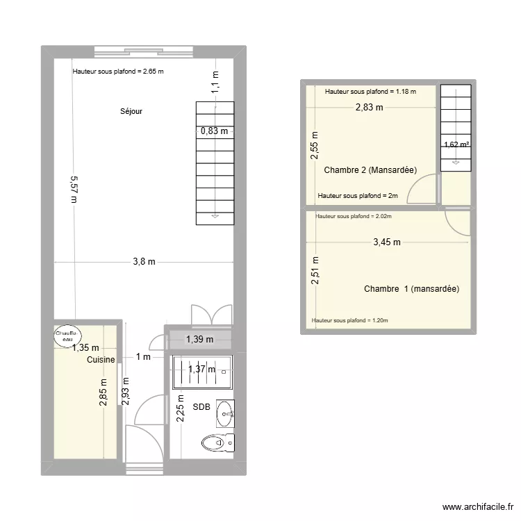 Lestienne Agay r&eacute;no. Plan de 6  et 25 m²