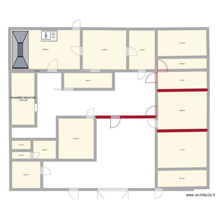 TURBINNE A SAVEUR. Plan de 17 pièces et 189 m2