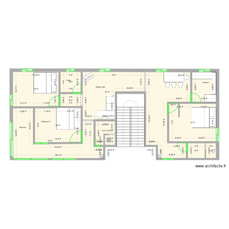 Home. Plan de 12 pièces et 113 m2