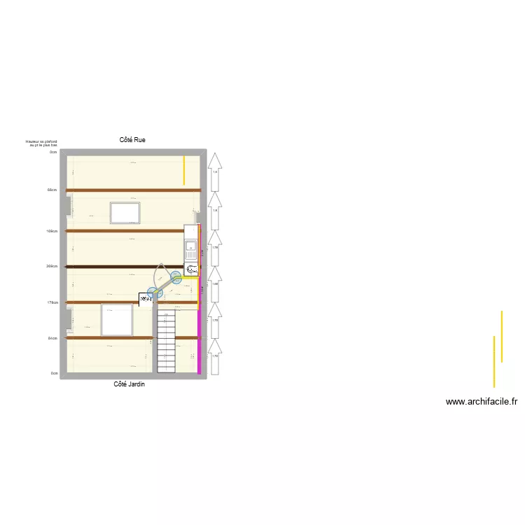 Toiture Plan studio (cuisine). Plan de 11 et 50 m² Toiture Plan studio (cuisine). Plan de 11 et 50 m²