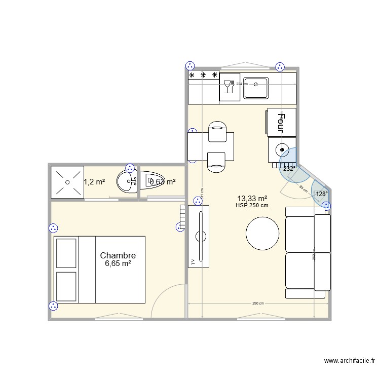 sdb chambre abouti. Plan de 0 pièce et 0 m2